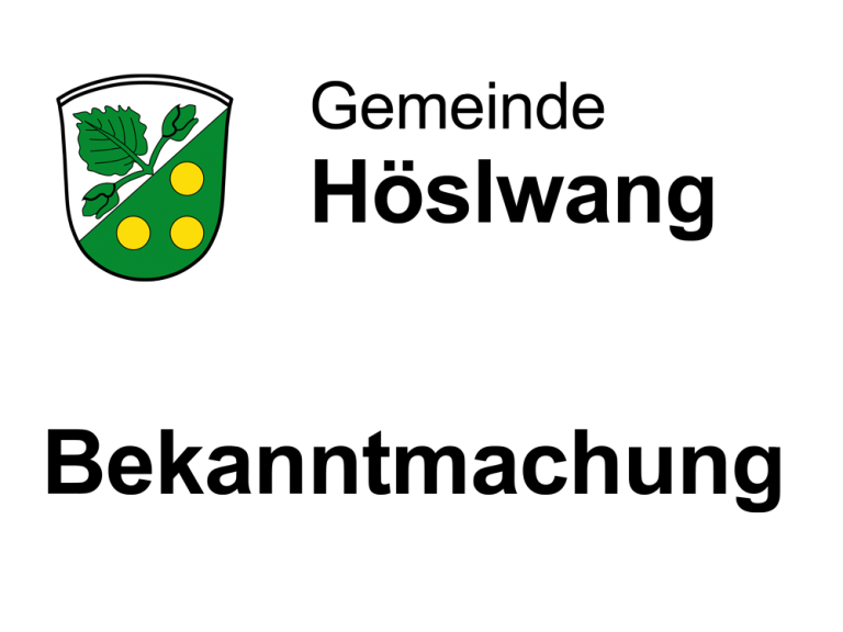 Logo Gemeinde Höslwang - Amtliche Bekanntmachung